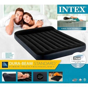 Intex 64150, надувний матрац 203 x 152 x 25 см. Вбудований електричний насос