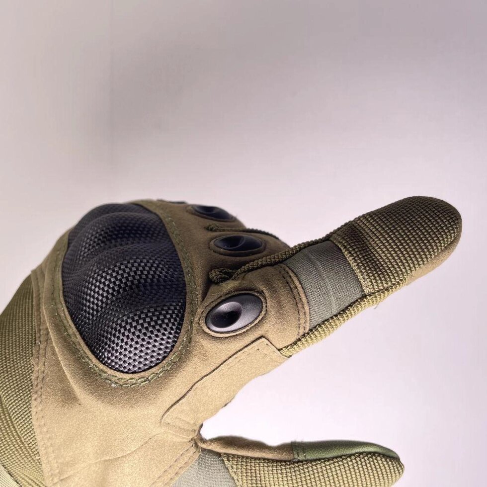 Карбонові рукавички порожнисті М, L, XL Олива Тактичні, Військові від компанії K V I T K A - фото 1