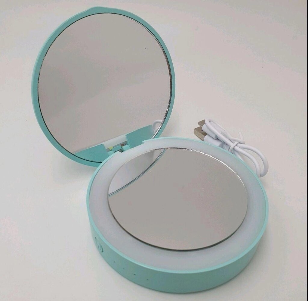 Кишенькове дзеркало для макіяжу з LED-підсвіткою SUNROZ Pocket Mir від компанії K V I T K A - фото 1
