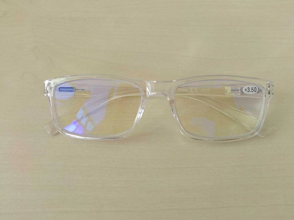 Комп&#x27, ютерні окуляри, для читання Blue blocker +3.50 прозора оправа від компанії K V I T K A - фото 1