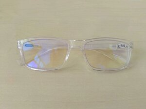 Комп&x27, ютерні окуляри, для читання Blue blocker +3.00 прозора оправа