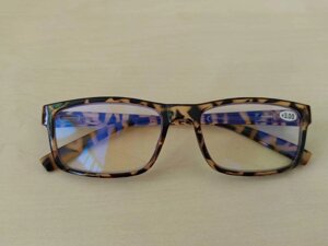 Комп&x27, ютерні окуляри, для читання Blue blocker +3.00 тигрова оправа