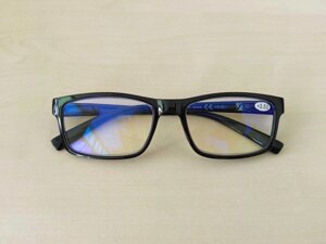 Комп&x27, ютерні окуляри, для читання Blue blocker +3.50 чорна оправа