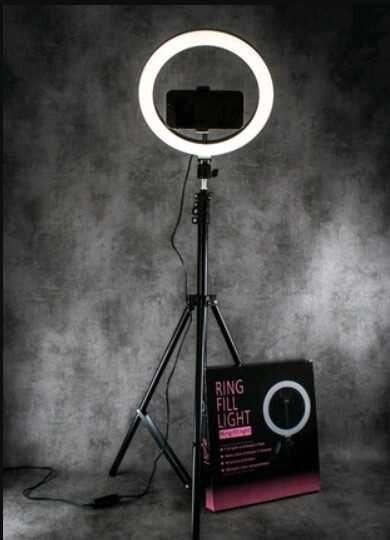 Комплект блогера Кільцева Лампа 26-30см зі штативом 2,1м 28Вт Кольцева від компанії K V I T K A - фото 1