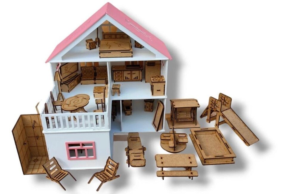 Комплект Ляльковий будиночок для лол з меблями 39 позицій від компанії K V I T K A - фото 1