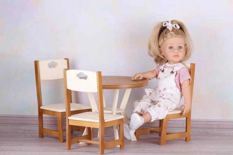 Комплект меблів стіл, стільці для ляльок 32-36 см Паола Рейну/Готц від компанії K V I T K A - фото 1