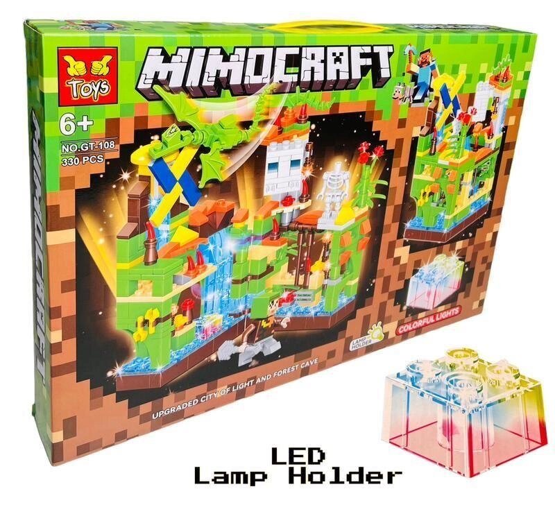 Конструктор Minecraft Майнкрафт фортеця в джунглях LED стрічка, 330 дітей від компанії K V I T K A - фото 1