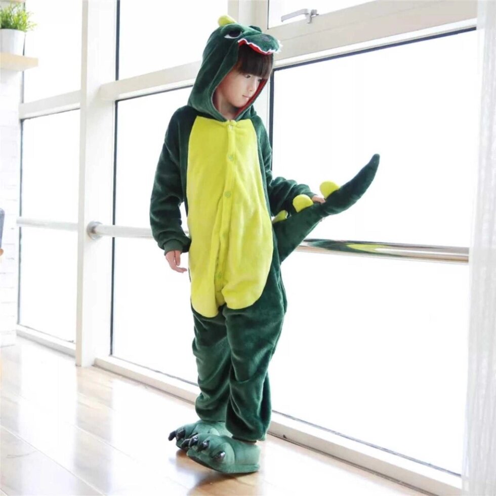 Костюм піжама кігурумі ДинозаврДракон зелений піжами Костюми кінгурумі від компанії K V I T K A - фото 1