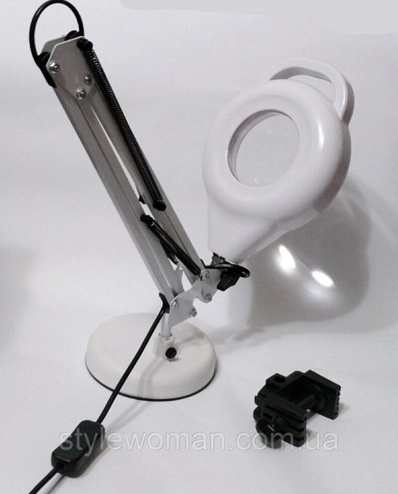 Лампа лупа настільна косметологічна 120 діодів 9см лінза від компанії K V I T K A - фото 1