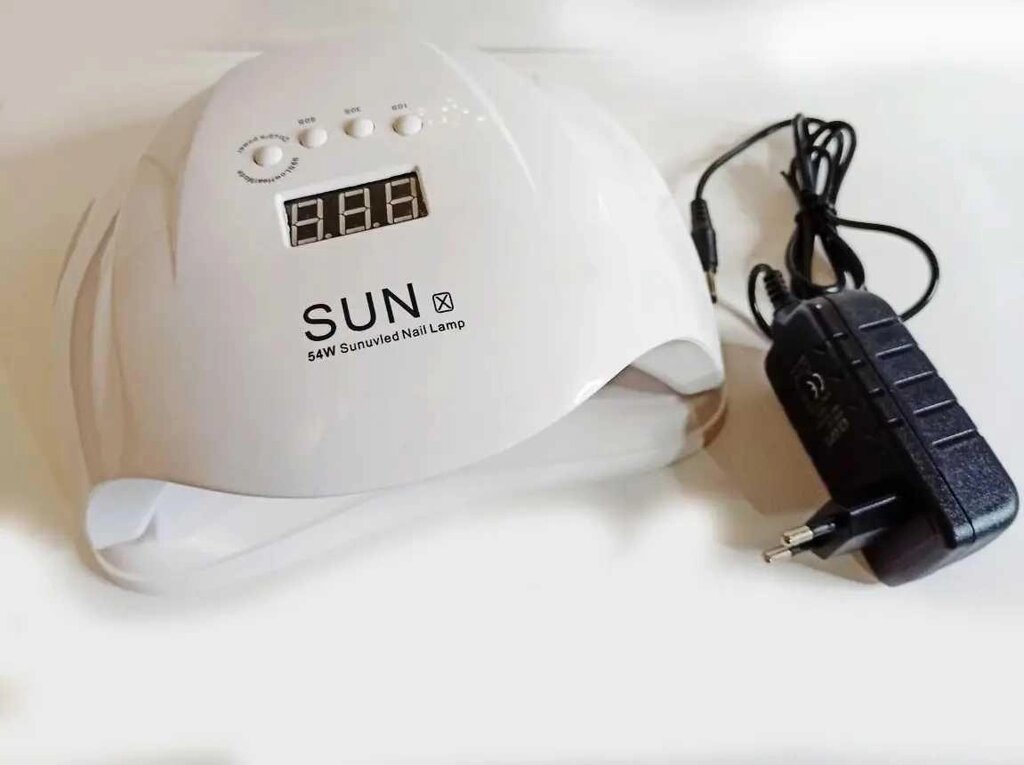 Led uv LED уф лампа Sun x 54вт для нарощування нігтів, гель-лак біла від компанії K V I T K A - фото 1