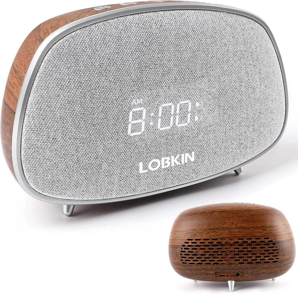 LOBKIN Радіогодинник для спальні дерев'яний FM будильник з BT-динаміком від компанії K V I T K A - фото 1