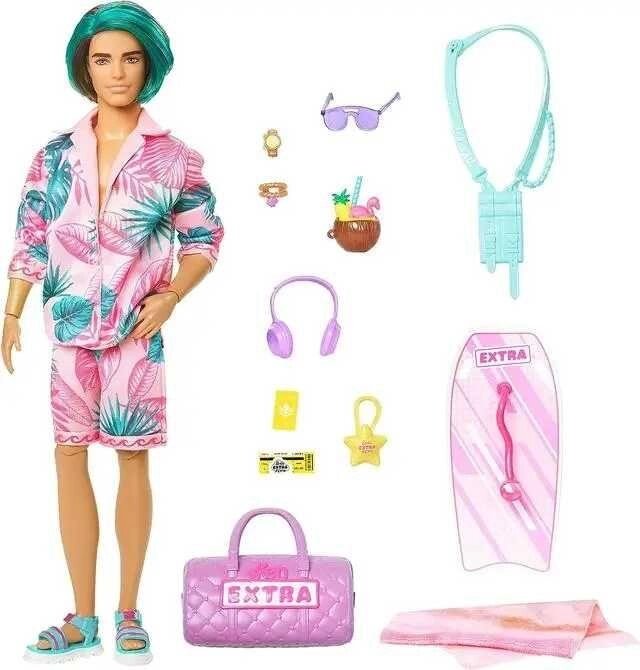 Лялька Барбі Кен Екстра Відпочинок на пляжі Barbie Extra Fly Ken Travel Doll від компанії K V I T K A - фото 1