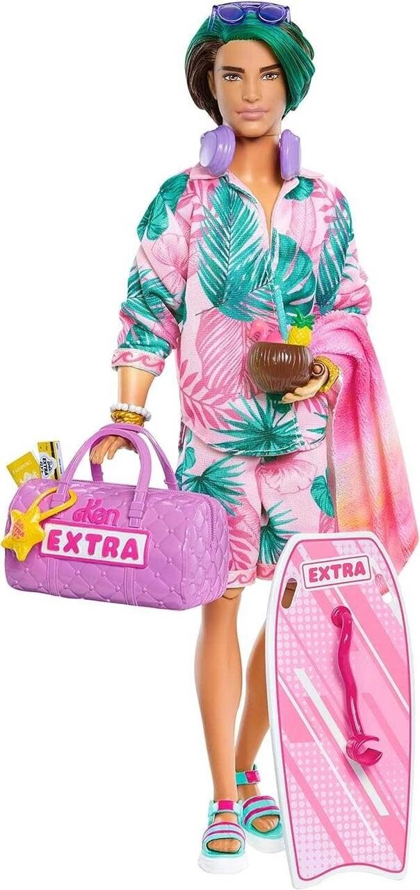 Лялька Barbie Extra Fly Ken Travel Кен Подорож Відпочинок на пляжі від компанії K V I T K A - фото 1