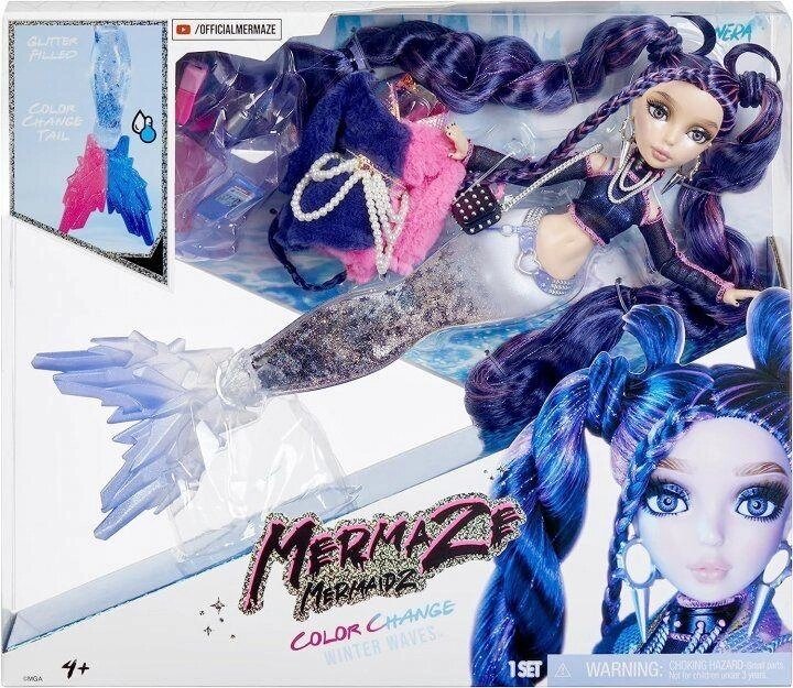 Лялька Русалка Mermaze Mermaidz Color Change Winter Waves Nera Нера від компанії K V I T K A - фото 1
