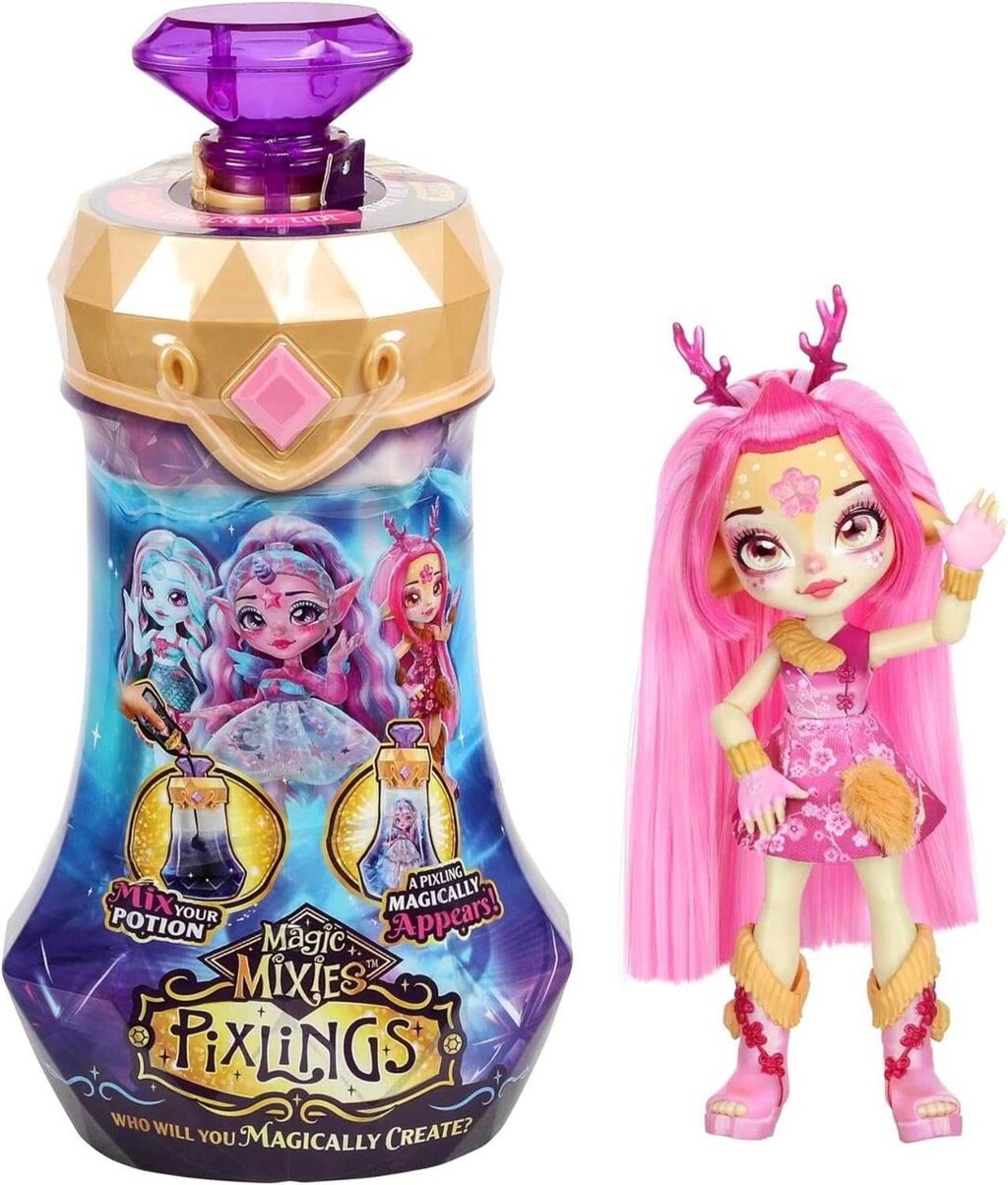 Лялька-сюрприз Magic Mixies Pixlings Deerlee, Пікслінг олень рожева від компанії K V I T K A - фото 1