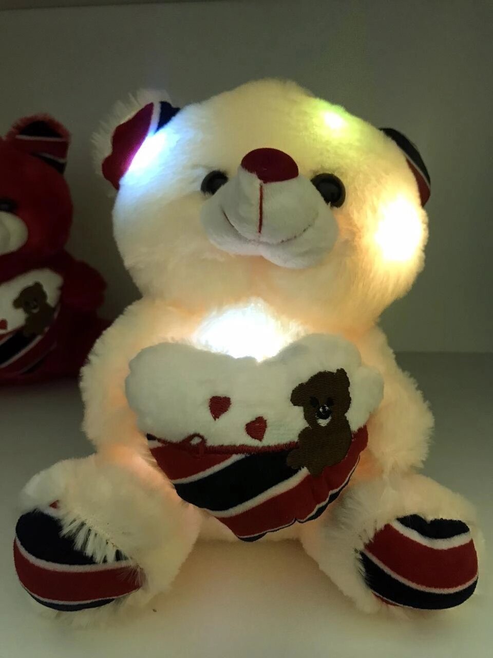 М&#x27, яка іграшка ведмедик Тедді, що світиться 25 см! Нічник/лампа/фонарик від компанії K V I T K A - фото 1