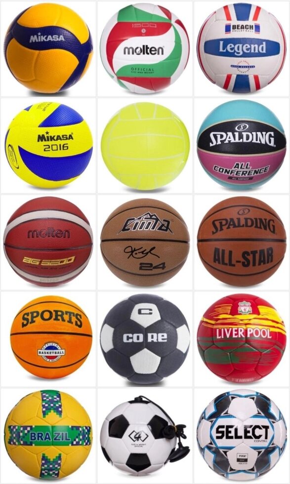 М'яч футбольний, волейбольний, баскетбольний від компанії K V I T K A - фото 1