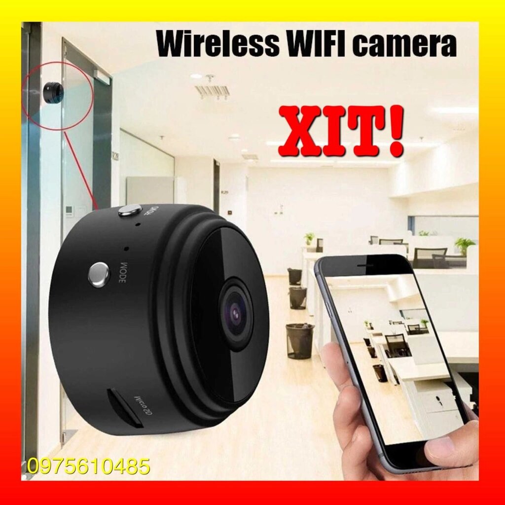 Міні Камера відеоспостереження Wi-Fi FullHD A9 Бездротова датчик руху від компанії K V I T K A - фото 1