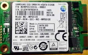 MSata SSD 512GB для ноутбука, нетбука, планшета