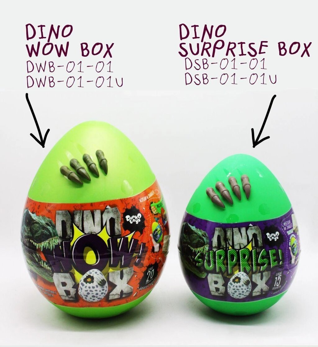 Набір креативного творчості Діно Dino WOW Box Surprise 20 і 15 пред від компанії K V I T K A - фото 1