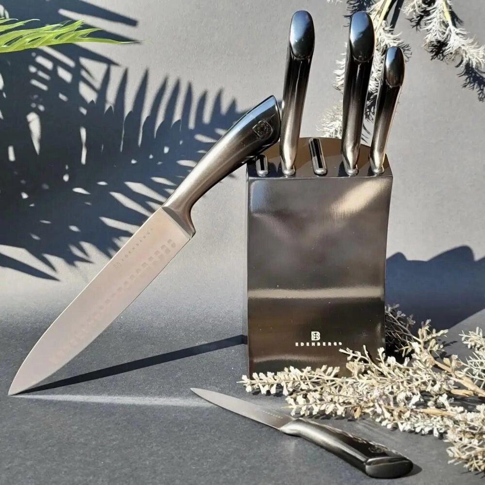 Набір кухонних ножів з підставкою 6 предметів Edenberg EB-11003 від компанії K V I T K A - фото 1