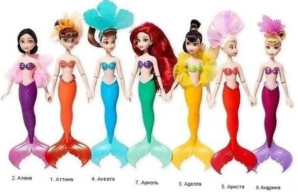 Набір ляльок Дісней ариель і її сестрички Ariel and Sisters Disney від компанії K V I T K A - фото 1