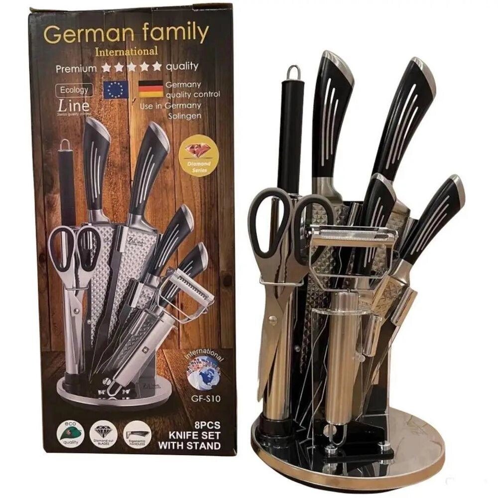 Набір якісних ножів на підставці German Family GF-S10 набор ножей нож від компанії K V I T K A - фото 1