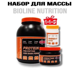 Набір на МАСУ! Протеїн 2кг+Креатин 300г+OMEGA 3