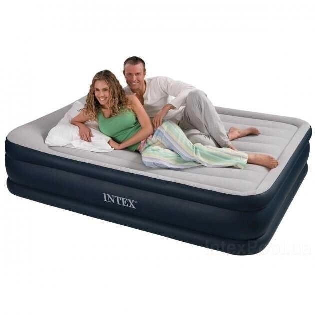 Надувне двоспальне ліжко Intex 64136 електронасос 152х203х42 см від компанії K V I T K A - фото 1