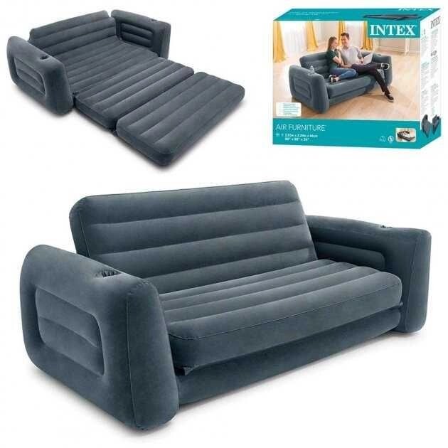 Надувний диван Intex 66552 Інтекс Інтекс 203x224x66 см Розкладний від компанії K V I T K A - фото 1