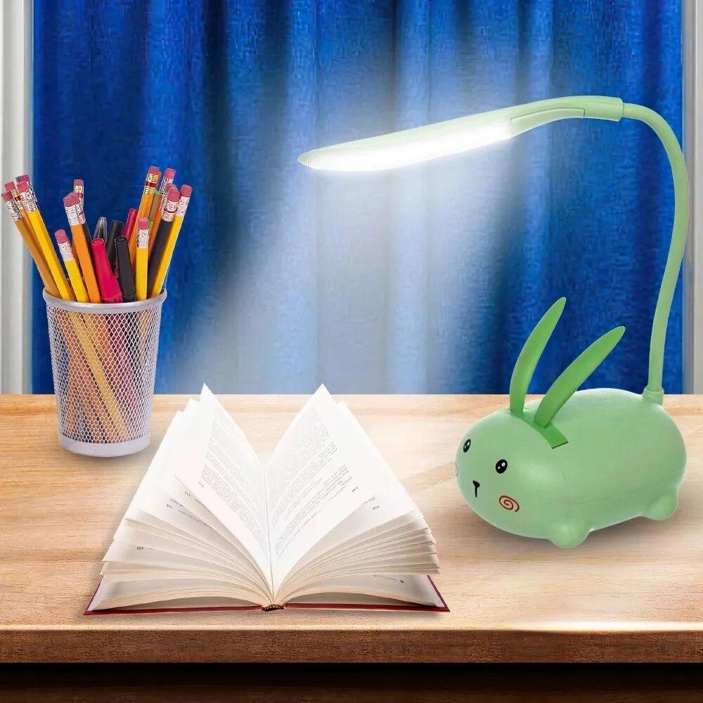 Настільна акумуляторна лампа Кролик LED (зелений) від компанії K V I T K A - фото 1