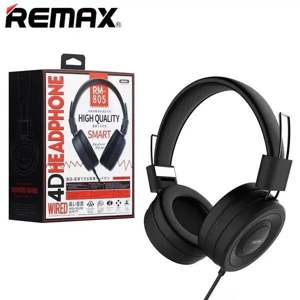 Навушники з мікрофоном\гарнітура\Remax RM-805 чорні від компанії K V I T K A - фото 1