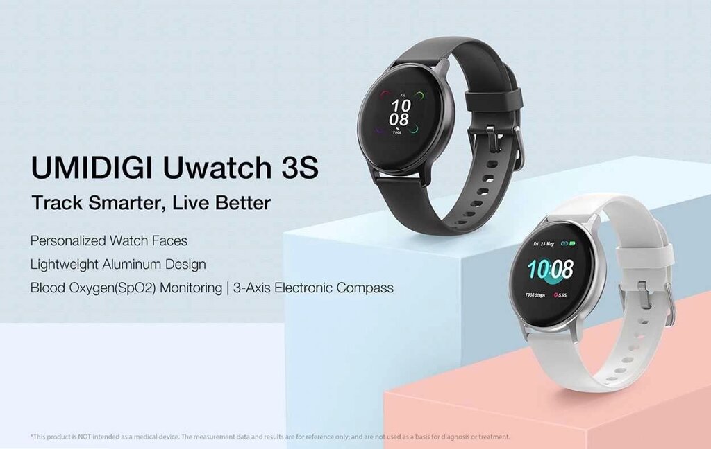 New! Смарт годинник UMIDIGI Uwatch 3S white, gray. +Всі моделі UMIDIGI! від компанії K V I T K A - фото 1