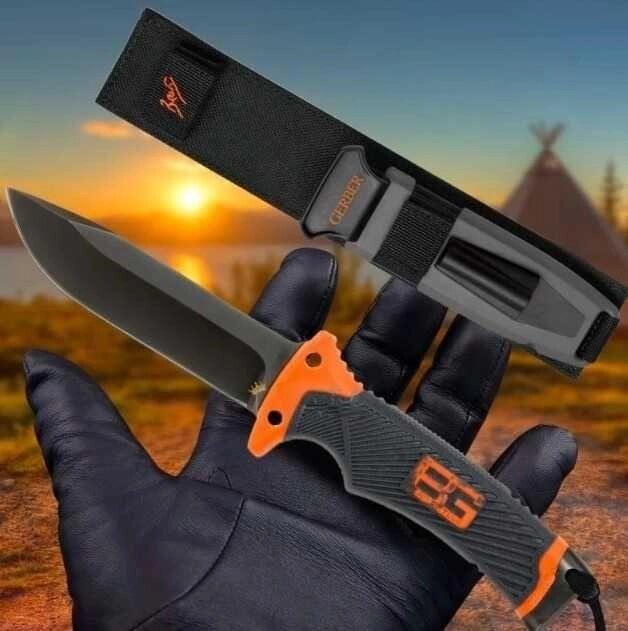 Ніж Gerber Bear Ultimate з вогнем із високовуглецевої сталі + чохол від компанії K V I T K A - фото 1