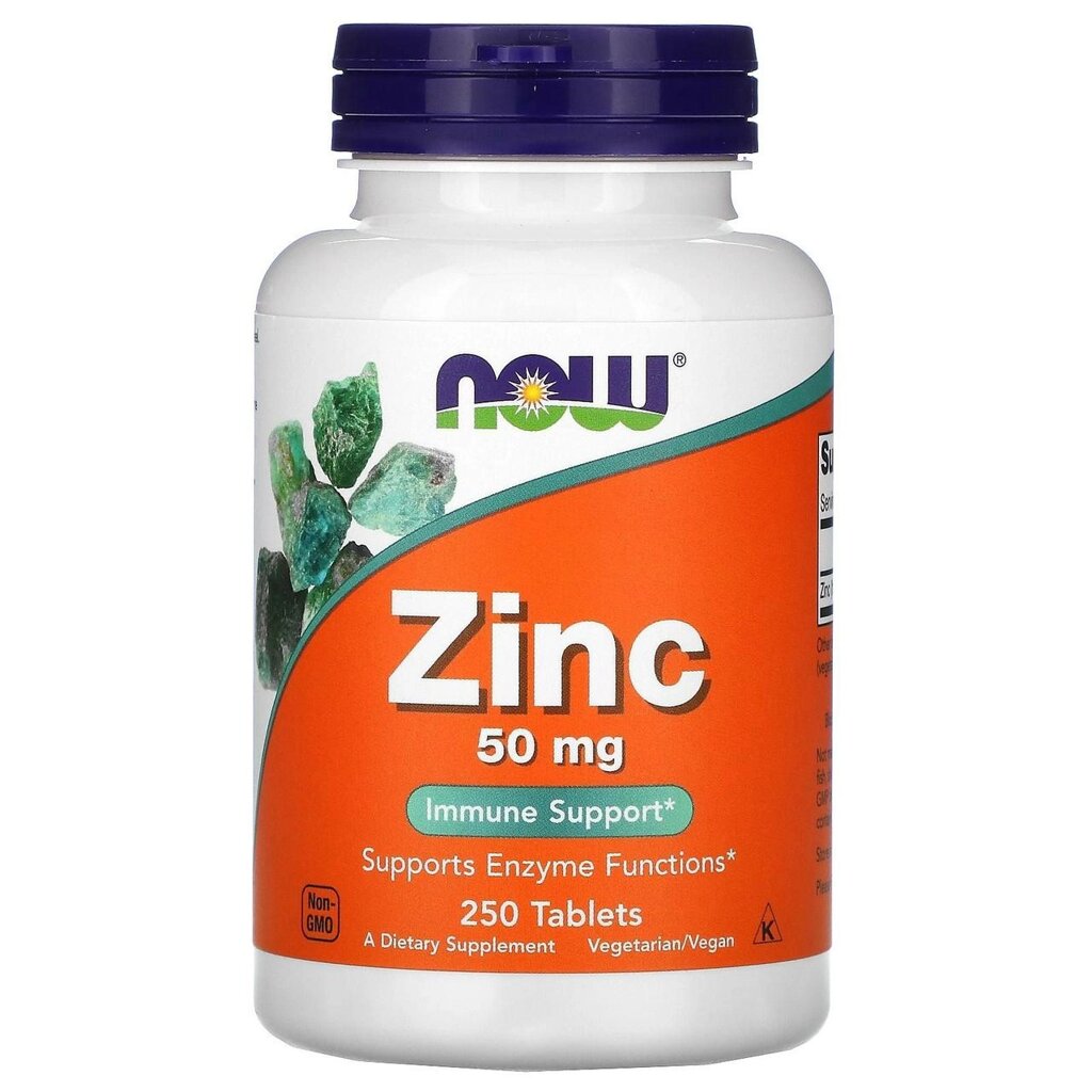 NOW Foods, Zinc Gluconate, 50 mg, 250 таблеток, Цинк глюконат, США від компанії K V I T K A - фото 1