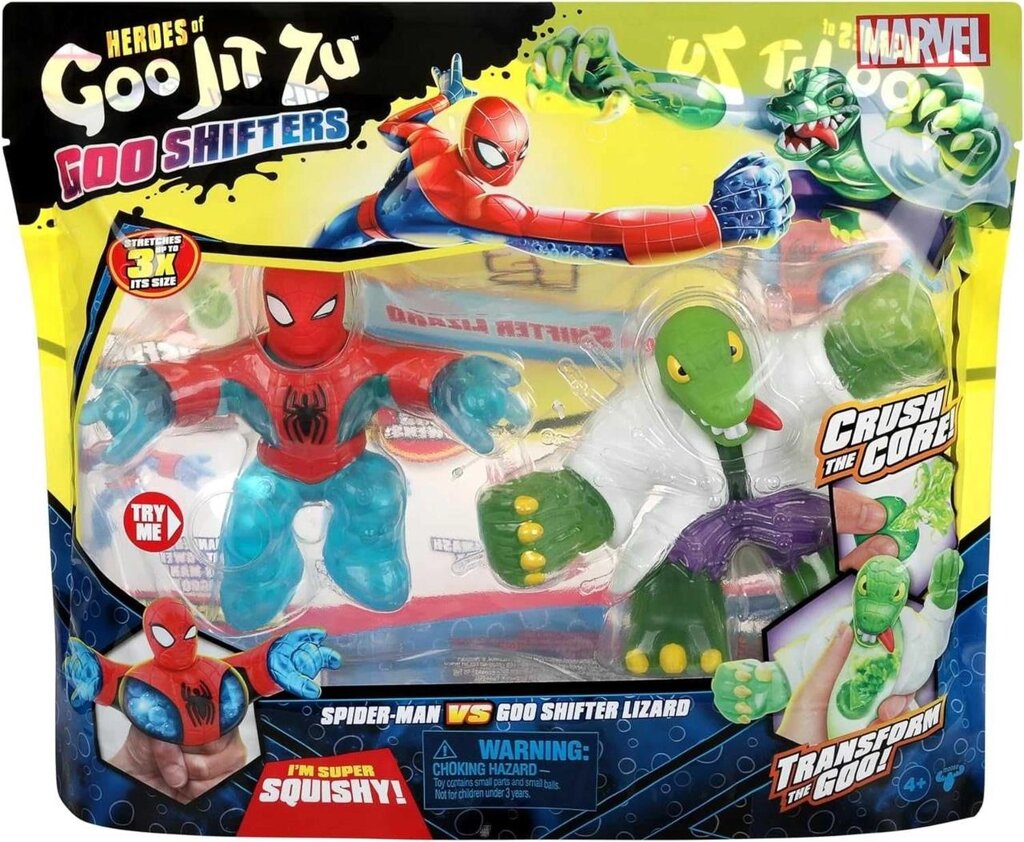 ОРИГІНАЛ! Гуджитсу Людина Павук і Ящір Goo Jit Zu Spider-Man vs Lizard від компанії K V I T K A - фото 1