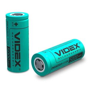 Акумулятор Videx Li-ion 26650 без захисту 5000mAh 26650/5000/1B 27301