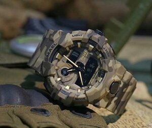 Чоловічий наручний годинник камуфляж армійський військовий з секундоміром