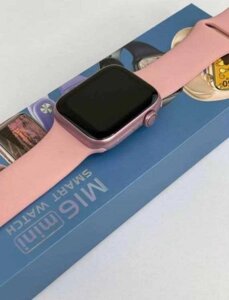 Розумний смарт-годинник М16 міні 38мм рожевий Smart watch M16 Mini pink коп