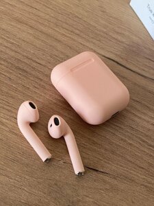 Аірподс якісні бездротові навушникі рожеві нові
