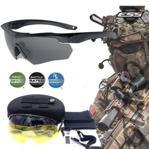 Окуляри балістичні захисні військові ESS Crossbow 3ls kit black