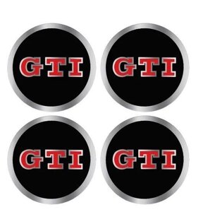 Наклейка для ковпачкєвий йоз логотипом GTI 56 мм, стикер, емблема Фольксваг