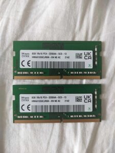 Оперативна пам'ять для ноутбука SO-DIMM Hynix DDR4 3200 16gb (2x8Gb)