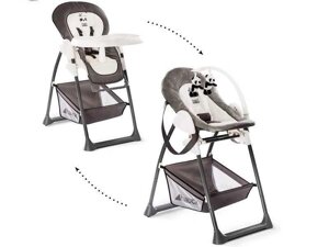 Дитячий стілець для годування Hauck 665312 білий/сірий 84x58x105 см