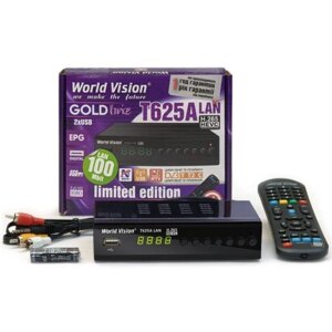 World Vision T625A/Т625А LAN 100Mbit Т2-ТВ тюнер/ресивер. Магазин.