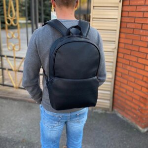 Чоловічий рюкзак, міський спортивний чорний, екошкіра