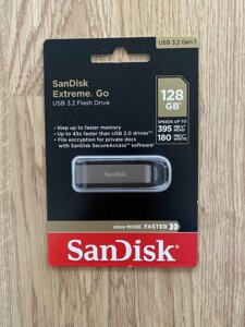 Flash Drive Sandisk Extreme Go 128 ГБ USB 3.2