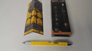 Ручка-мультитул 9-в-1 нова: ліхтарик, рівень, стилус, викрутка
