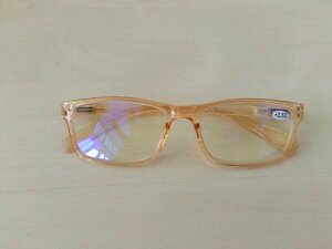 Комп&#x27, ютерні окуляри, для читання Blue blocker +3.00,+3.50 оправа нюд