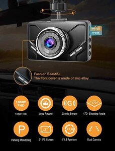 Kамера реєстратора з SD-картою 32G, камера ERIDAX 1080P FHD для авто